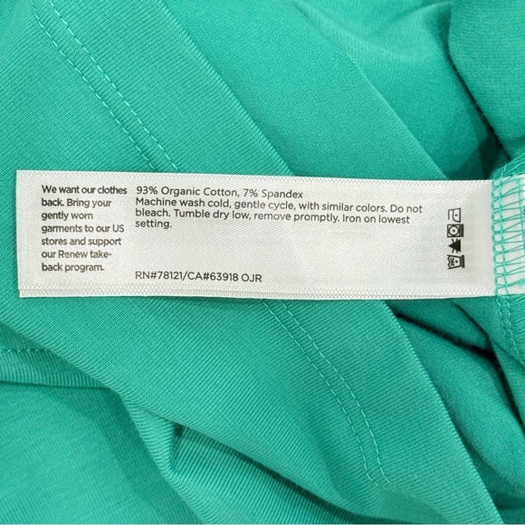 Eileen Fisher Pima Cotton Stretch Jersey Round Neck Dress Seastar Green MEDIUM - Picture 15 of 15